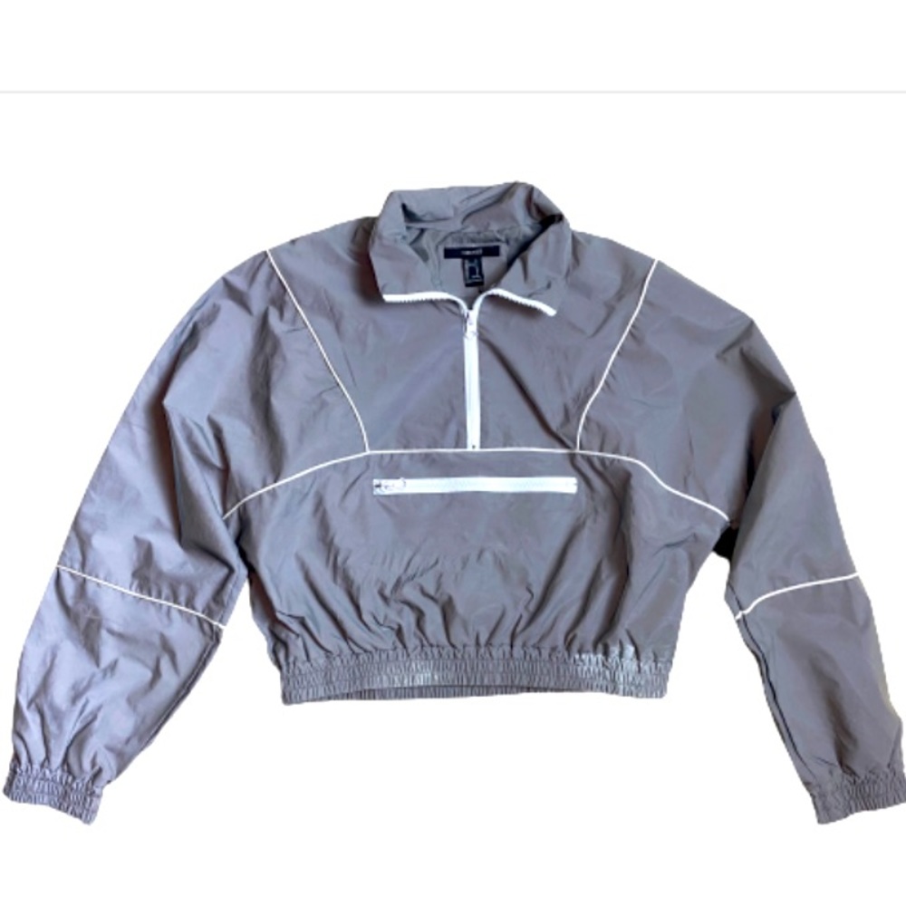 Forever 21 crop top reflective windbreaker